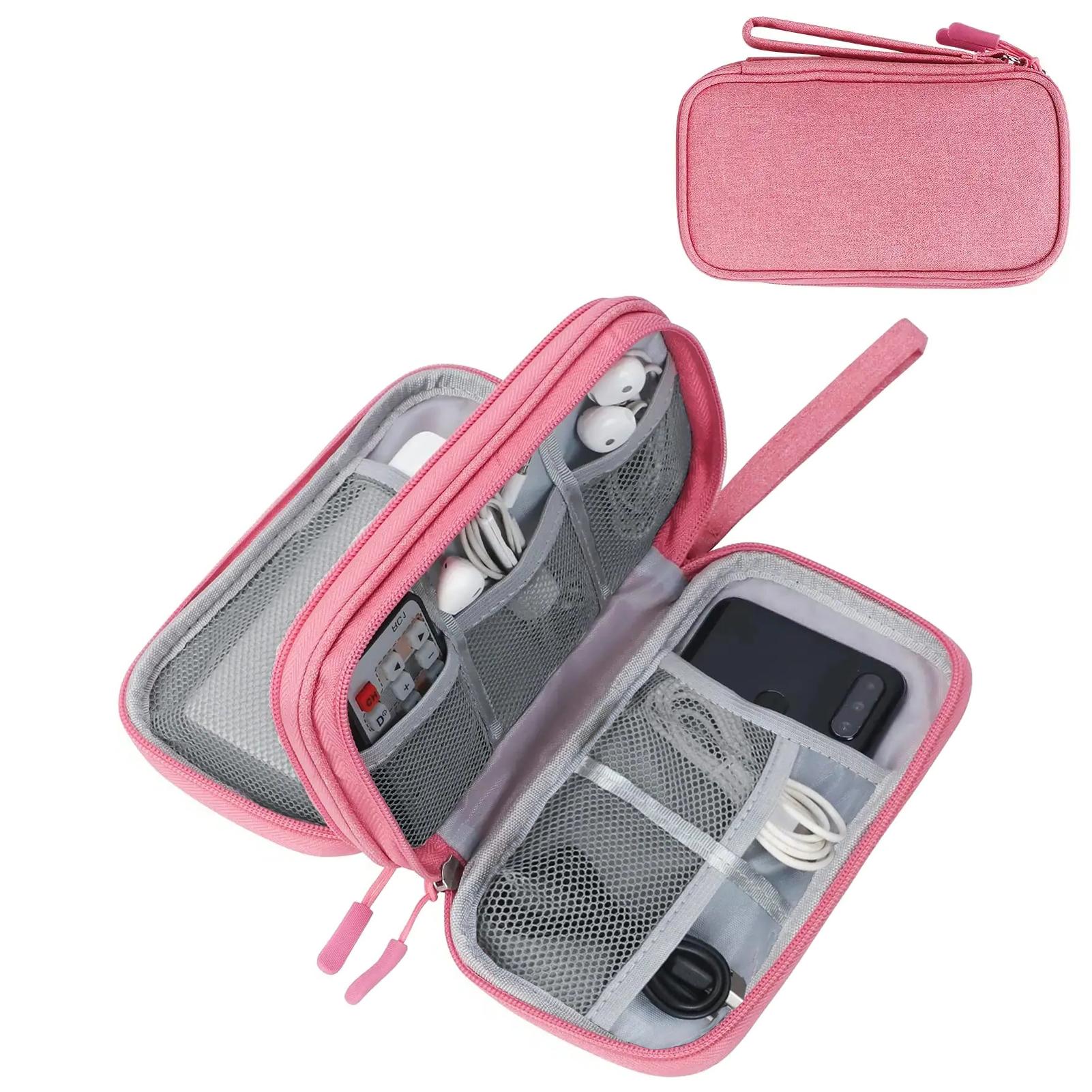 Cable Storage Case, 1 Count Large Capacity Multi-grid Cable Storage Bag, Waterproof Cable Case