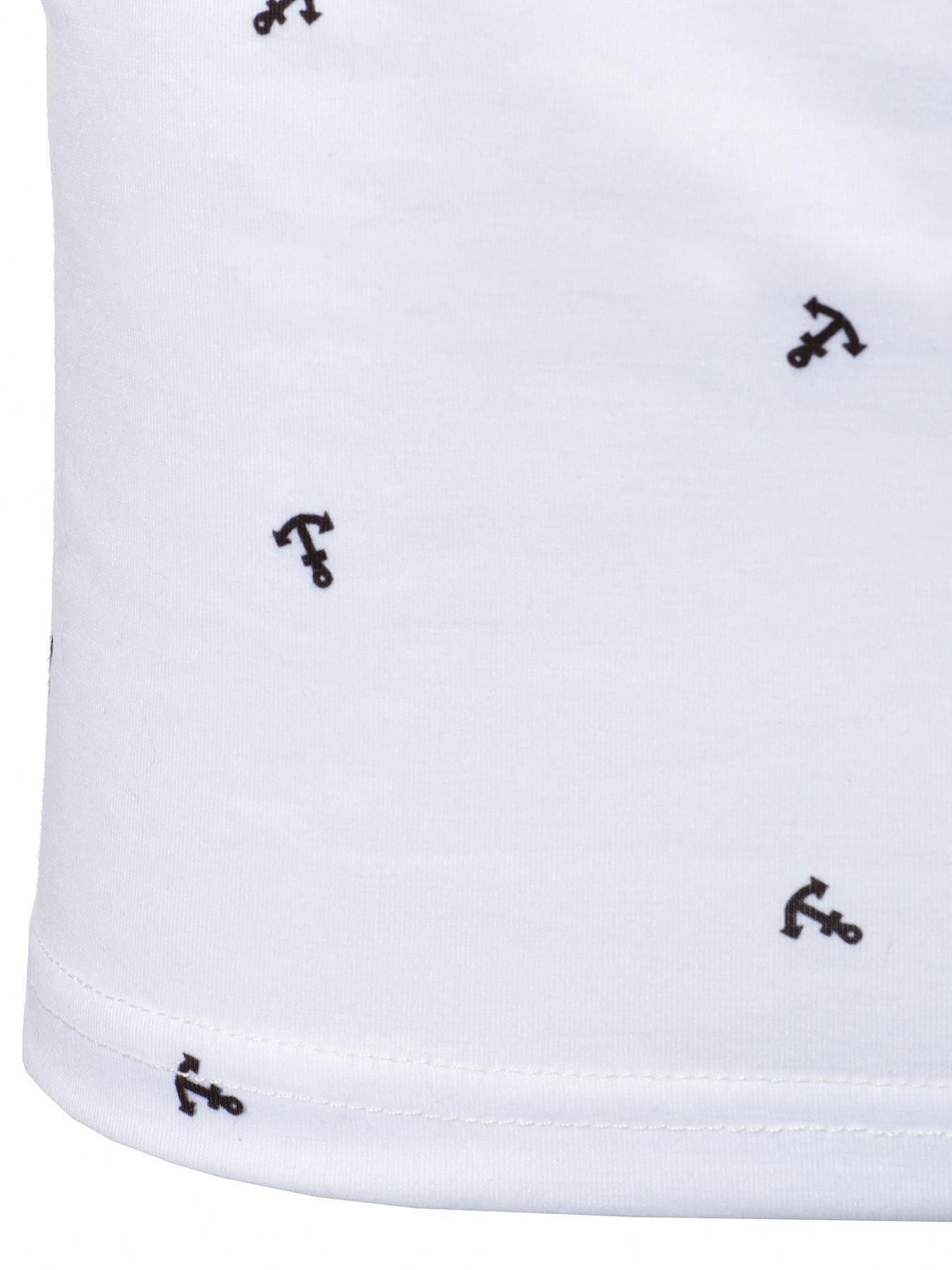 Men's Anchor Print Knit Polo Shirt, Regular Fit Casual Short Sleeve Collared Top for Summer, Fashion Men's Clothes for Daily Wear, Fitted