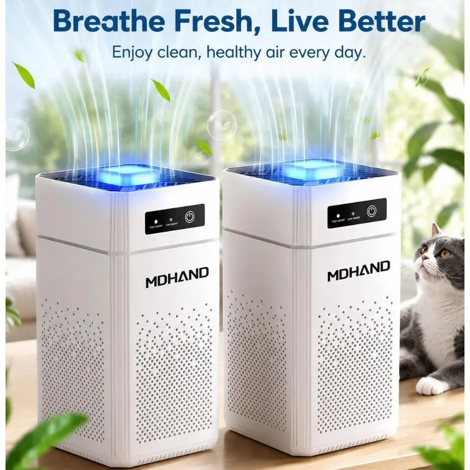 2Pack Large Room Air Purifier with Filters USB Charging Cable, Remove Odors And Dust Air Purifiers for Home Bedroom Room Office