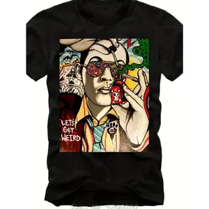 Weird Trippy Pop ArtGraphic Tee, Men's Relaxed Short-Sleeve Tee, 100% Cotton Oversized Breathable Crew Neck Casual funny humor Streetwear T Shirt