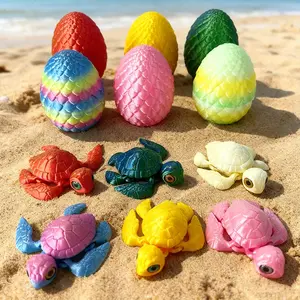 12-Piece 3D Printed Turtle Egg Model Set, 6 Eggs + 6 Turtles, Jointed, Home Desk Decor, Aquarium Landscape, Car Ornament, Festival Gifts