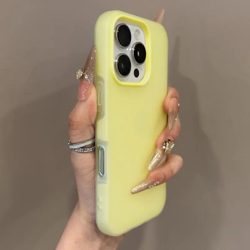 Matte Candy Color 2IN1 Soft Phone Case For iPhone 17 Air 16 15 14 13 12 11 Pro Max Plus 16E X XR XS Shockproof Protective Cover