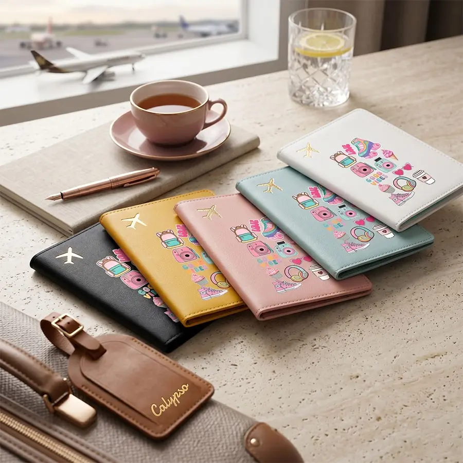 Travel Passport Holder for Girls, PU Leather Multi-Color Customizable, Lightweight Anti-Loss Card Case, Perfect Gift for Birthdays and Graduations, Passport Cover