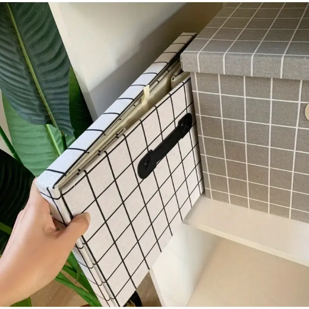 White PU Handle Large Storage Box 47x32x30
