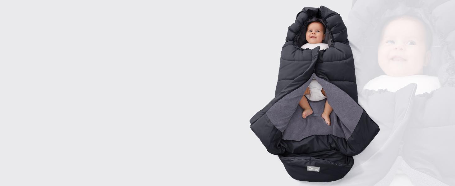 Universal Footmuff for Stroller, Winter Warm Baby Stroller Bunting Bag, Waterproof Windproof Warm Polar Fleece Lined for Toddler Stroller Sleeping Bag, Black
