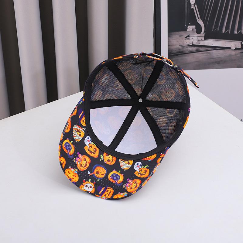 New cross-border Halloween baseball cap, outdoor casual sun hat for women, fashionable and versatile, popular printed duckbill cap