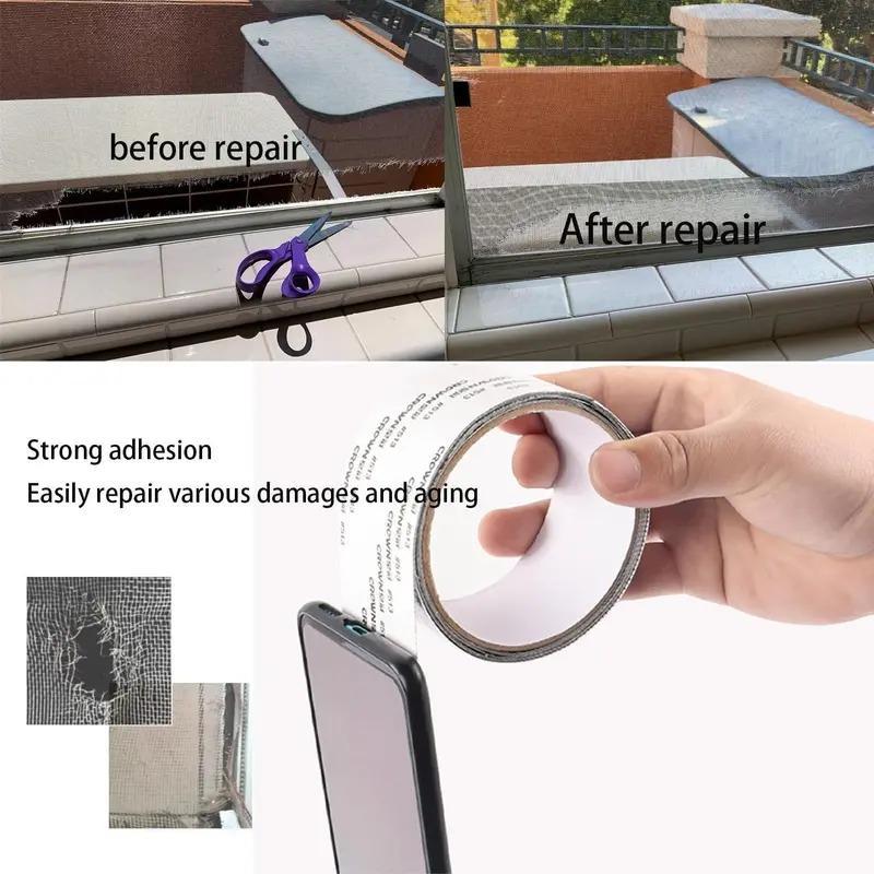 Window Screen Repair Tape, Adhesive Bonding Window Screen Repair Tape, Durable Fiberglass Mesh Tape for Fixing Door Window Screen Window Screen Repair Tape, Adhesive Bonding Window Screen Repair Tape, Durable Fiberglass Mesh Tape for Fixing Door Window Screen