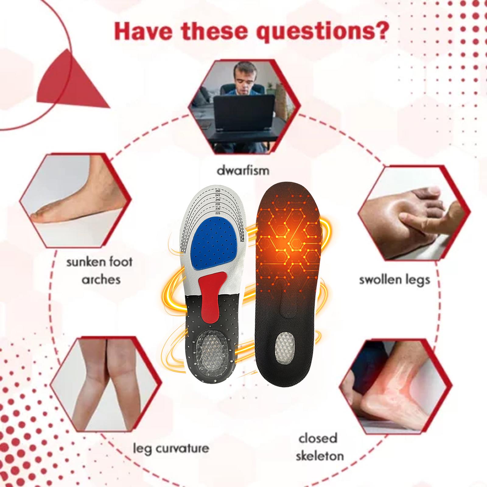 Houkea Foot Correction Insoles Arch Support Insoles Non-slip Wear-resistant Foot Posture Correction Insoles