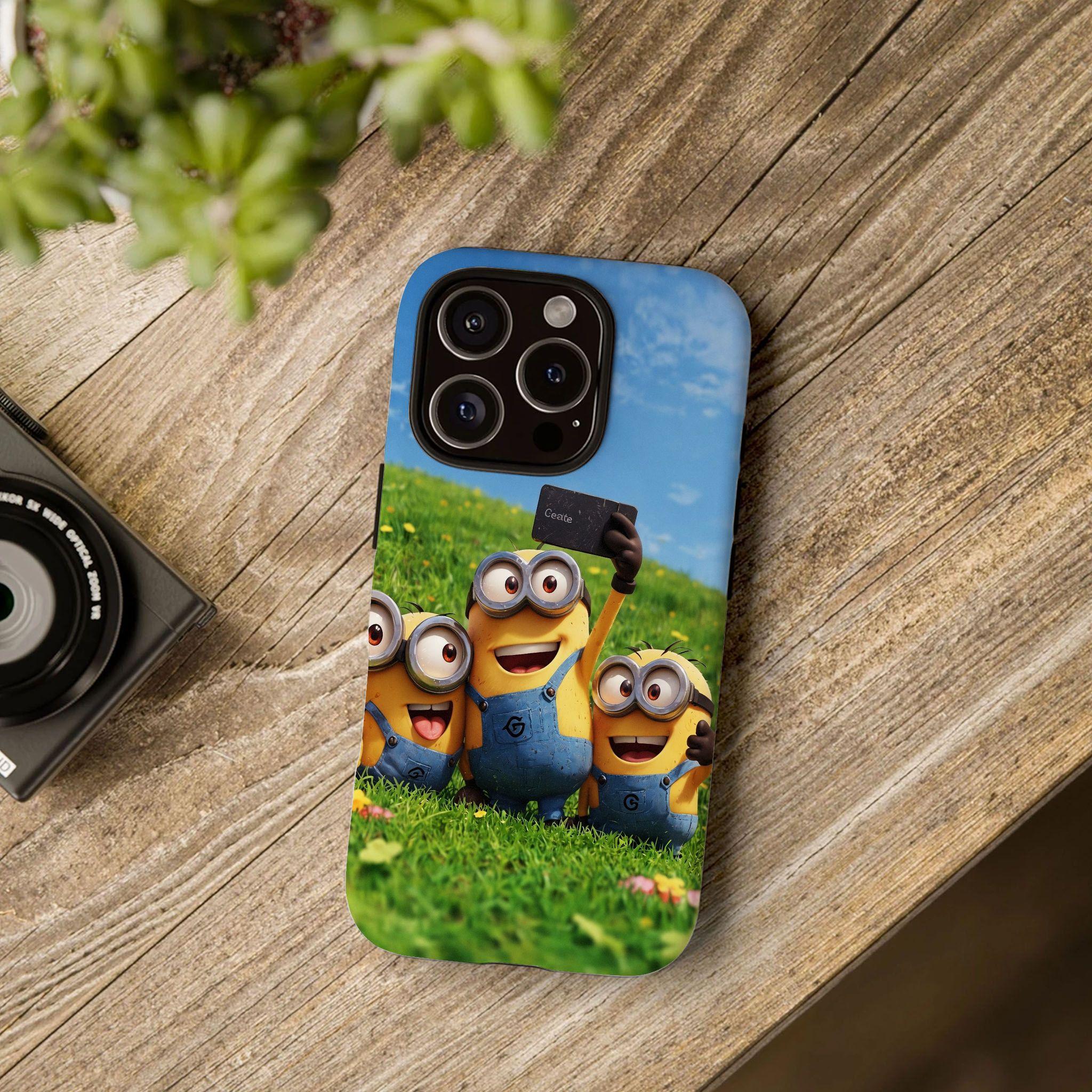 Minions Double-layer durable phone Cases For iPhone 17 16 15 14 13 12 Promax Pro Plus, hard shell protection ,Unique design,best Gift