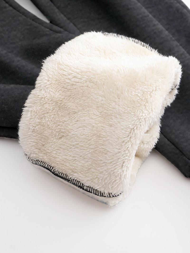 Women's Coffee Weather Print Hoodie & Sweatpants Set, Fleece Lined Thick Casual, Fall Winter Two-Piece Set, Plain Style