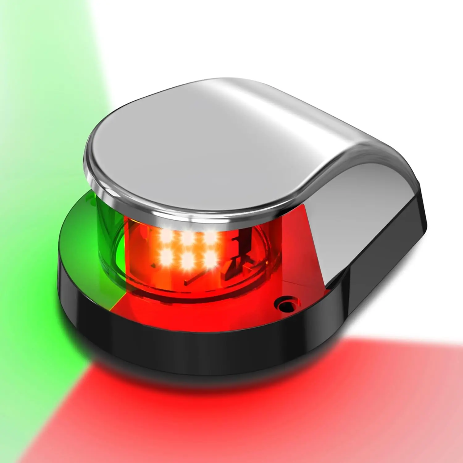 Boat Navigation Lights, Red and Green Marine LED Bow Lights, IP67 Waterproof, Rust-Resistant, Ideal for Pontoon, Skiff, Small Boats, and Yacht(Silver)
