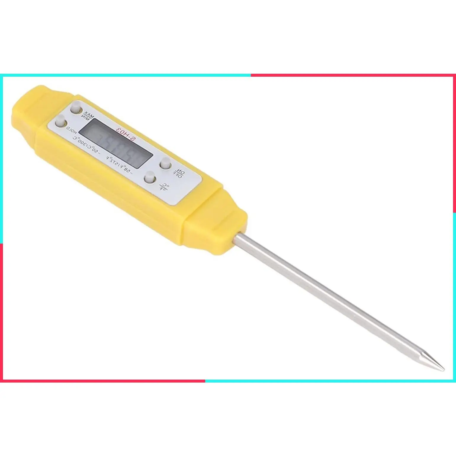 Digital Food Thermometer Automatic Calibration Pen High Accuracy Electronic Pocket Thermometer Yellow Kitchen Cooking Tool