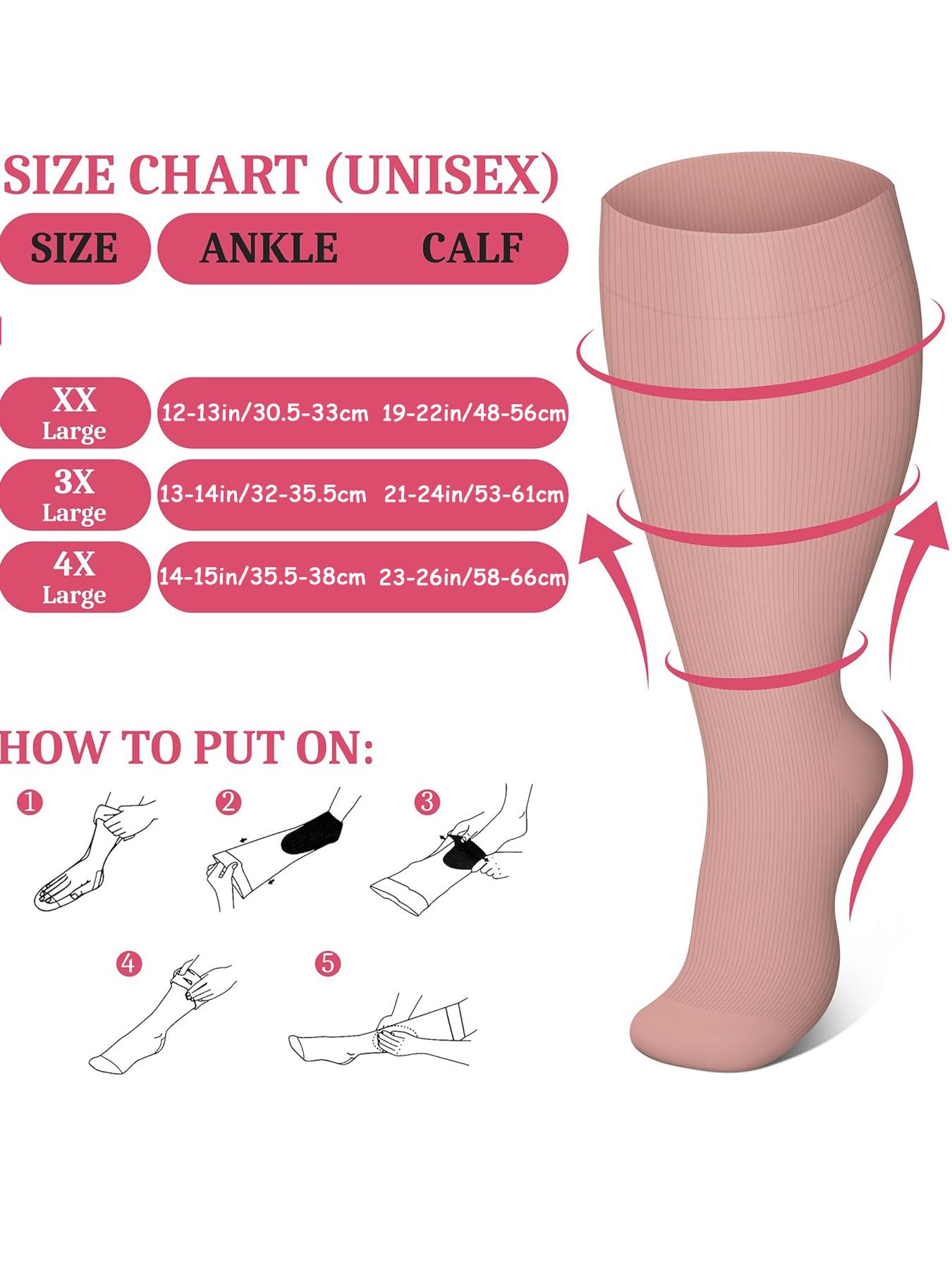 Women's Plus Size Compression Socks, Sports Running Socks for Circulation, Nurses, Pregnant Women, Sports Socks for Women