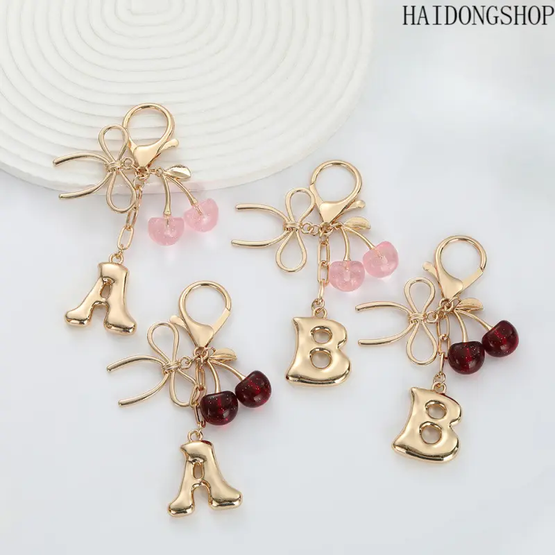 Women's Zinc Alloy , Cute Cherry Bow Letter Pendant Bag Charm, Casual Fashion Accessory  Handbags, Backpacks, Wallets & Car Keys, Trendy Daily Ornament  Students cat design  elegant her fashionable Punk Pattern Slogan  decorative drive safe screwdriver