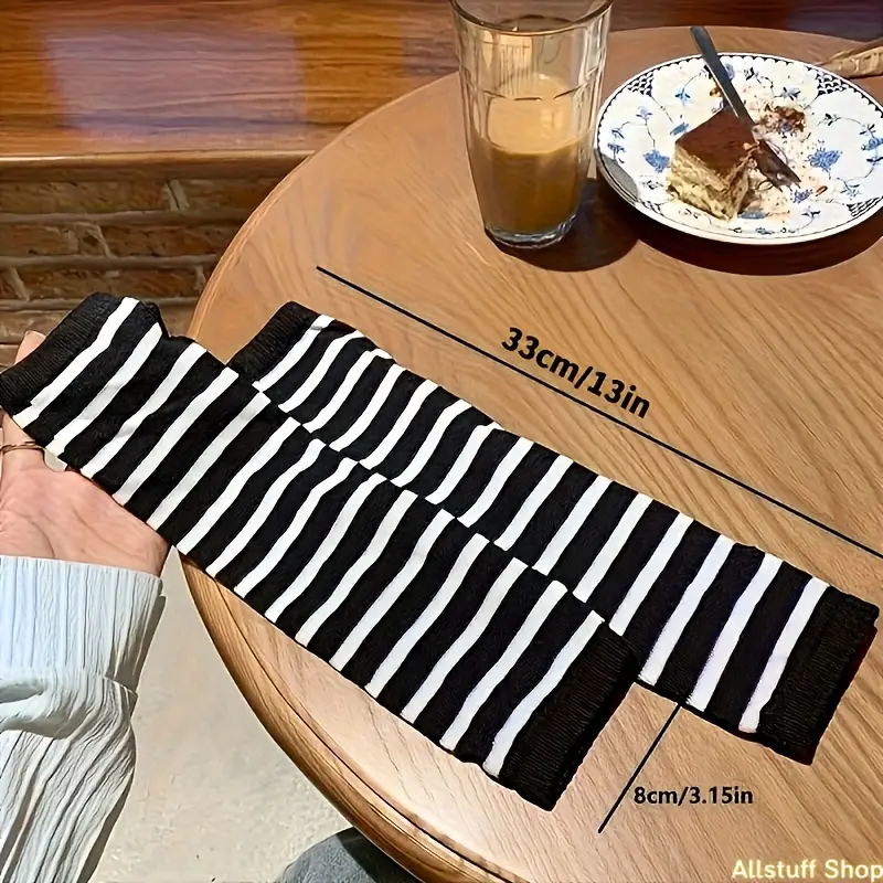 5 Pairs Women'S Y2K Striped Fingerless Gloves - Soft Warm Long Arm Covers with Thumb Hole, Touchscreen Compatible &, Stretchy Machine Washable for Autumn Winter  Outfits, Hand Warmer Gloves,  Handwear