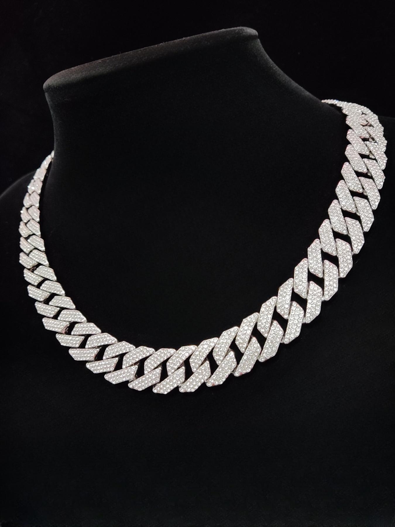 16mm Wide Miami Cuban Chain Necklace, Cuban Link Necklace, Fashionable Punk Style Jewelry for Party, Daily Clothing Decor, Trendy All-match & Exquisite Jewelry for Birthday Gift