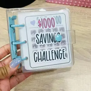 Creative Savings Savings Durable Gloss PVC Flipchart Envelope Savings Challenge with Cash Envelope Mini Budget Flipchart