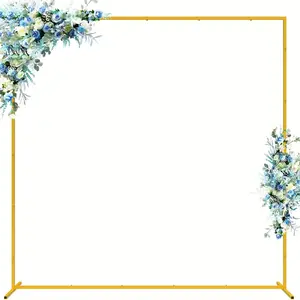 Gold Square Metal Arch Frame Multiple Sizes 3.3-9.8ft Sturdy Reusable Easy Install Wedding Backdrop Arch Anniversary Garden Baby Shower Photo Studio Background Party Decor