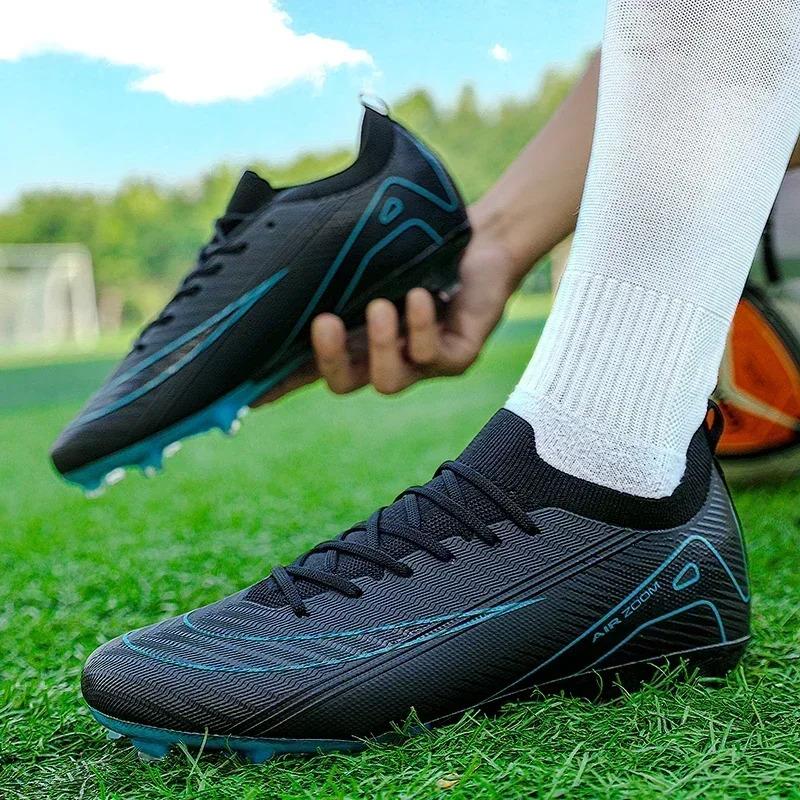 New Men Football Boots Cleats Shoes Soccer Long Spikes Training Ultralight Outdoor Drop Soccer Shoes FG Non-Slip