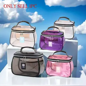 New Portable Transparent Makeup Bag, Transparent Vanity Bag, Large Capacity Waterproof Travel Cosmetic Organizer, Ideal for Holidays and Dates, Non-Toxic Material