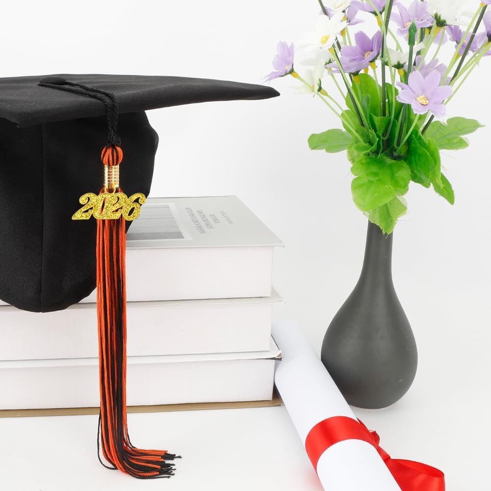 2026 Tassel Graduation, Graduation Tassel 2026, Graduate Cap Tassels with  2026 Charm for Graduations Cap Graduations Party Ceremonies Black and Orange
