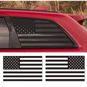 2PCS American Flag Window Decals, Universal Rear Side Window Vinyl Stickers, Trim-to-Fit USA Flag Car Accessories for SUVs & Trucks
