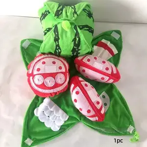 Durable Interactive Dog Toy Set, Stuffed Watermelon Scented Treat Hide & Seek Puzzle, Ideal for All Breeds, Indoor Play, Teething Relief