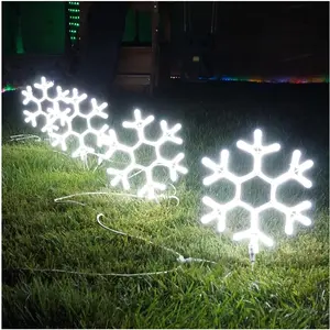 LED Christmas Big Snowflakes Outdoor Yard Sign Lawn Signage,ative for Christmas Lighting, for Outdoor Use 4 count