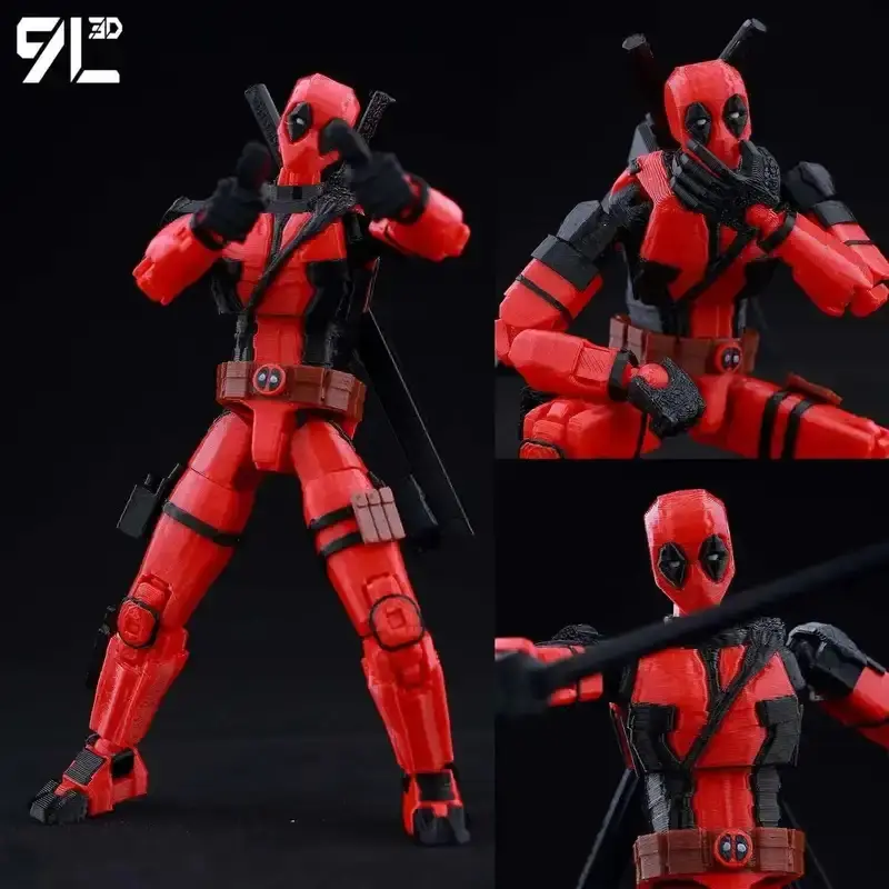 9L3D Printed Deadpool Wolverine Anime Characters Lucky Dummy 13 Action Figures Multi-Jointed Movable Shapeshift Mannequin Toys