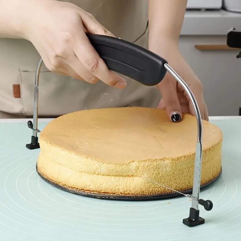 Professional Cake Layer Cutter with Adjustable Single Line Cutting, Food Grade Stainless Steel, Ideal for Home & Commercial Baking