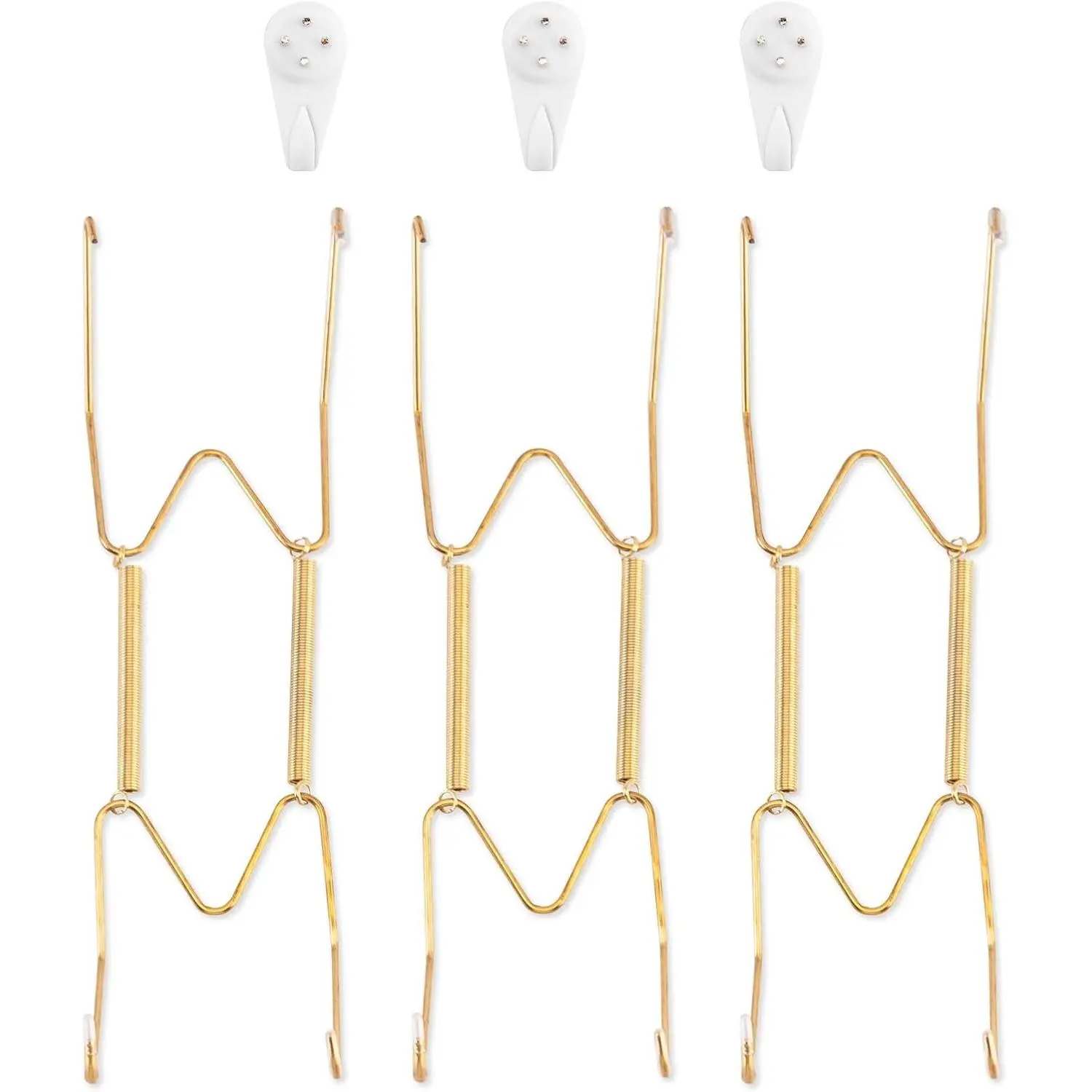 Bilillo 3 Pack Plate Hangers for the Wall, Fits 8-10 inch Decorative Plate | Stainless Steel Invisible Heavy Duty Wire Plate Holder with Wall Hooks, Plate Hangers for Displaying Plates, Platter, Dish
