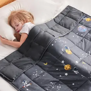 Weighted Blanket Kids (36"x48" 5lbs), Cooling Weighted Blanket for Sleeping, Throw Size Breathable Blanket with Premium Glass Bead (Space Grey)