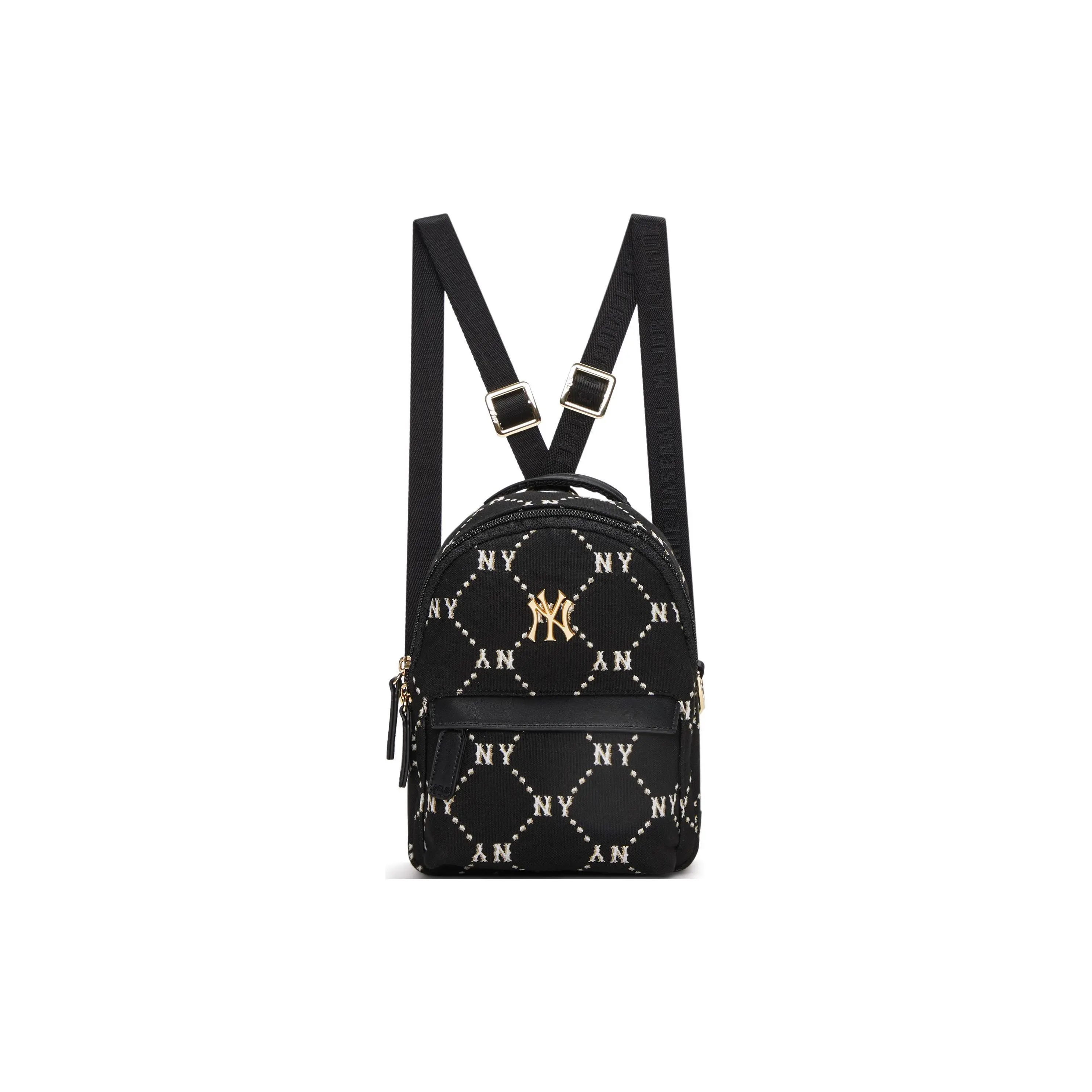 MLB Vintage Floral Zippered Polyester Backpack for Women, Black