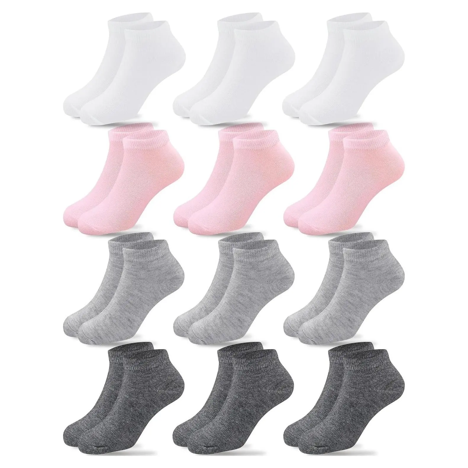 Girls Low Cut Ankle Socks 12 Pairs for Ages 4-15 YearsGift