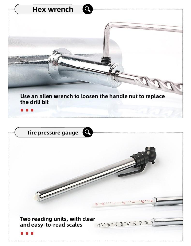 Emergency Tire Repair Kit - Portable Car Flat Tire Puncture Fix Tool Set for Roadside Rescue