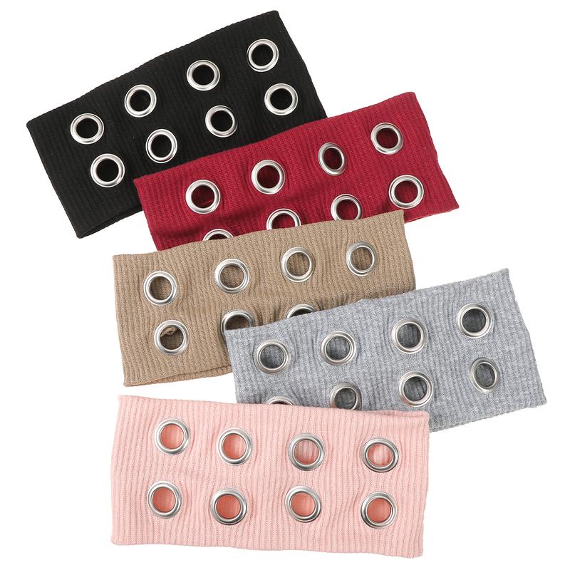 AWAYTR Harajuku Y2K Punk Girl Punk Grunge Hollowed Out Eyelets Wide Headband Elastic Headbands Fashion Steampunk Gothic Sports Headbands Hair Accessories