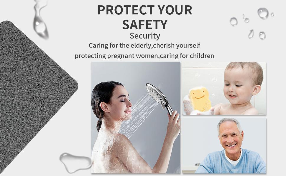 Non Slip Bathtub Mat,Anti Slip Shower Mat,Fast Drying Bath Tub Mats,Foot Scrubber Mat,Anti Slip Mat for Tub,Floor,Bathroom,Home,Kitchen,Hotel (Grey 24x16 Inch)