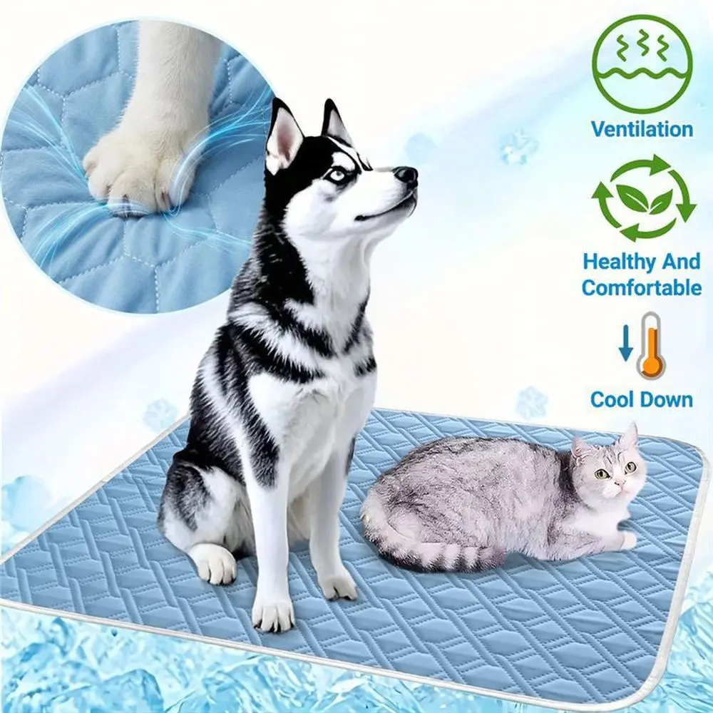 Cooling Dog Bed Mat for Large Dogs, XL Ice Silk Pet Pad - Breathable Self-Cooling Mat for Summer, Washable & Durable - Non-Slip, Fits Crate, Floor & Sofa