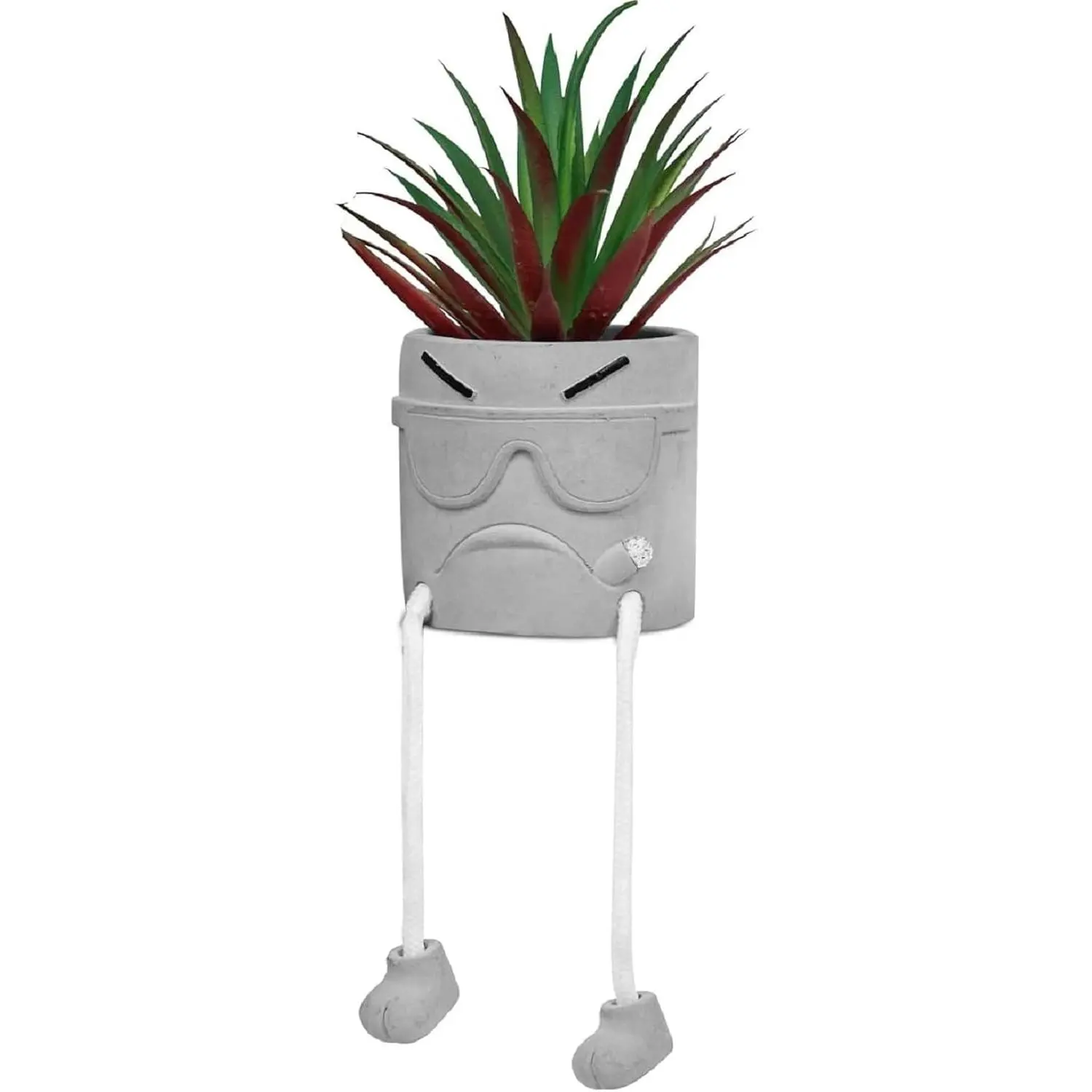 Artificial   in Cement Pots with  , Cute Small   Kitchen Shelves Decor, Cool Office Decor Faux Succulent for Desk Shelf Decorations