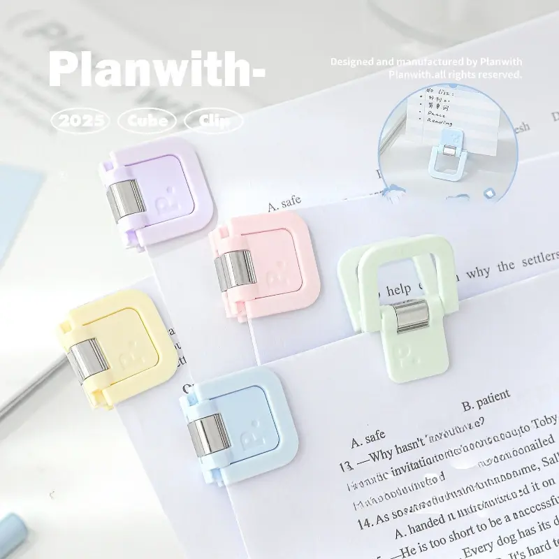 Random color - 3 pieces of mini clips, reliable fixed clips with random colors for office use, cute binding clips, Fastener, suitable for notebooks, exams, bullet diaries, post-it notes, folders