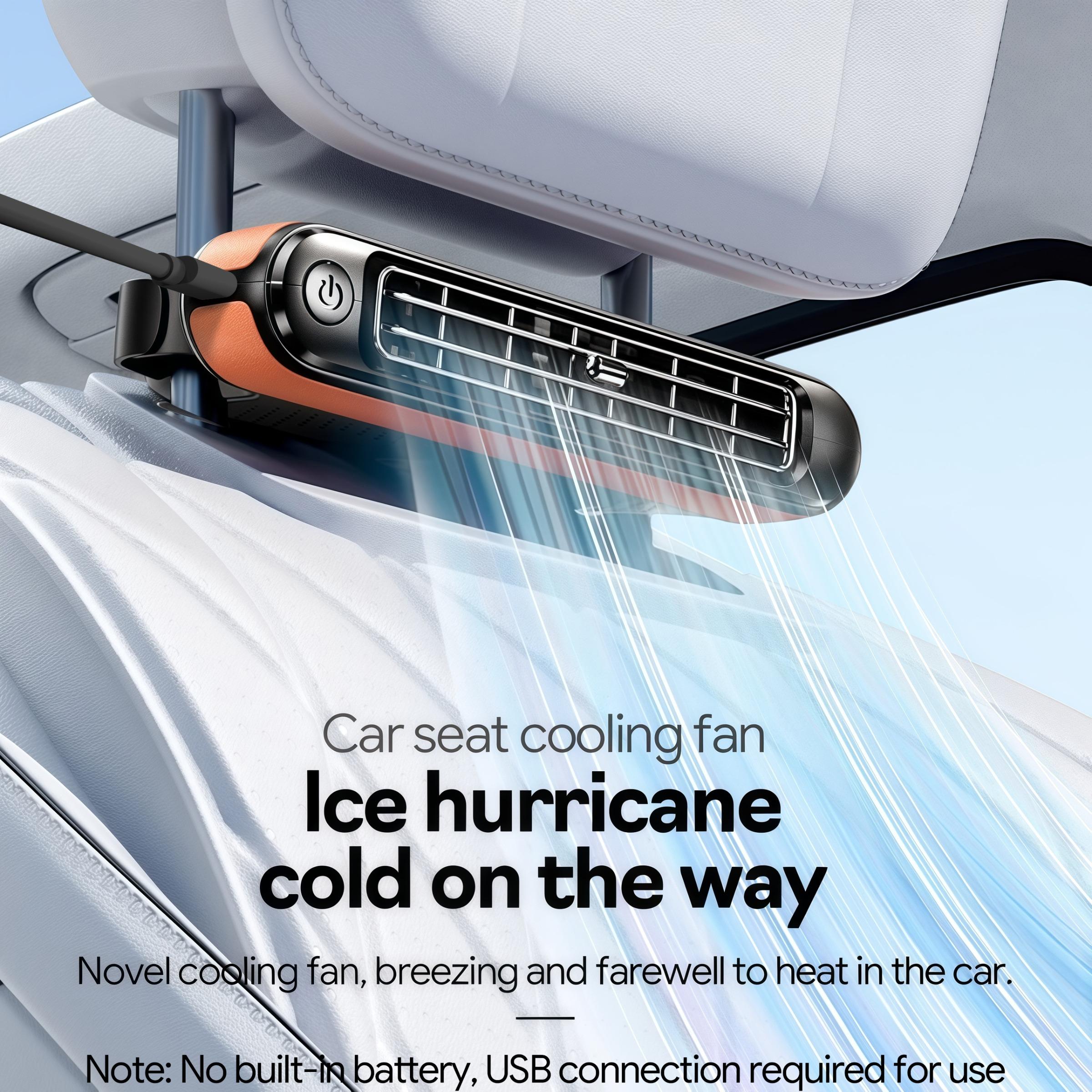 Usb Plug and Play, Car Seat Fan, Portable Wake-up Seat Cooler, Adjustable Vents, 3 Gear Wind Speed, Suitable for Most Cars, Suv, Rv, Boat, Usb Cooling Fan