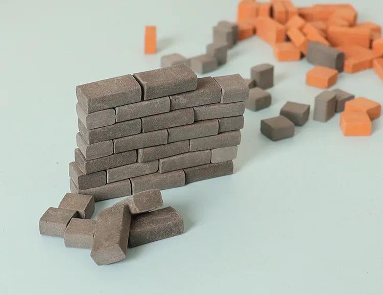 50/200pcs Mini Brick Bricks Building Wall Dollhouse Simulation Model Shooting Scene Miniature Decoration Home Decor