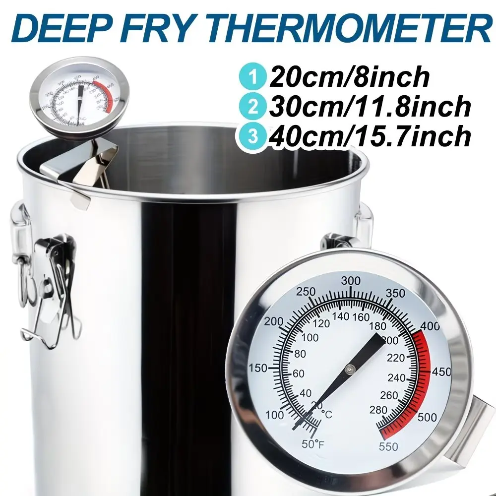 Food Thermometer with Clip, Stainless Steel Probe, Instant Reading, Ideal for Cooking, Baking, Grilling, Perfect Gift for Holidays