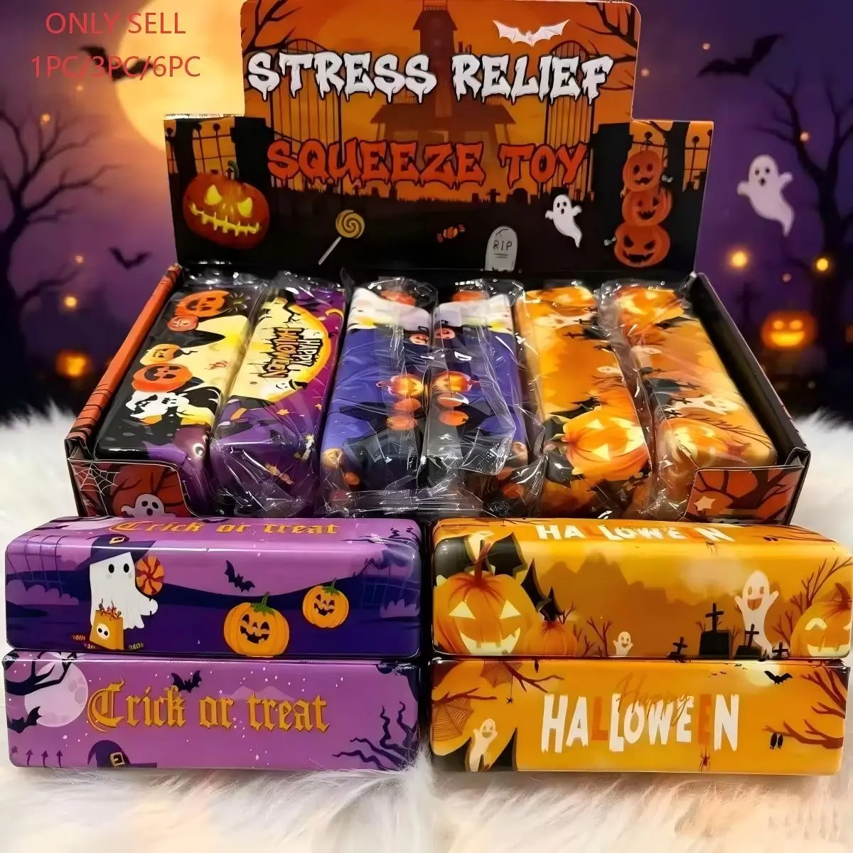 Halloween Super Soft Butter Stick Stress Relief Toy, Slow Rebound Squeeze Fun PU Toy, Squishies Slow Rising, Hand Relaxation Game, Squishy Fidgets, Perfect for Halloween