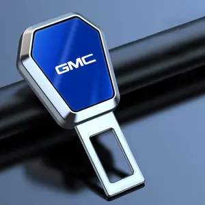 Car Interior Seatbelt Hole Cover Decorative Diamond Buckle, Small Accessory for Gmc Envoy Canyon Sierra Yukon Safari, Metal Trim Plugin