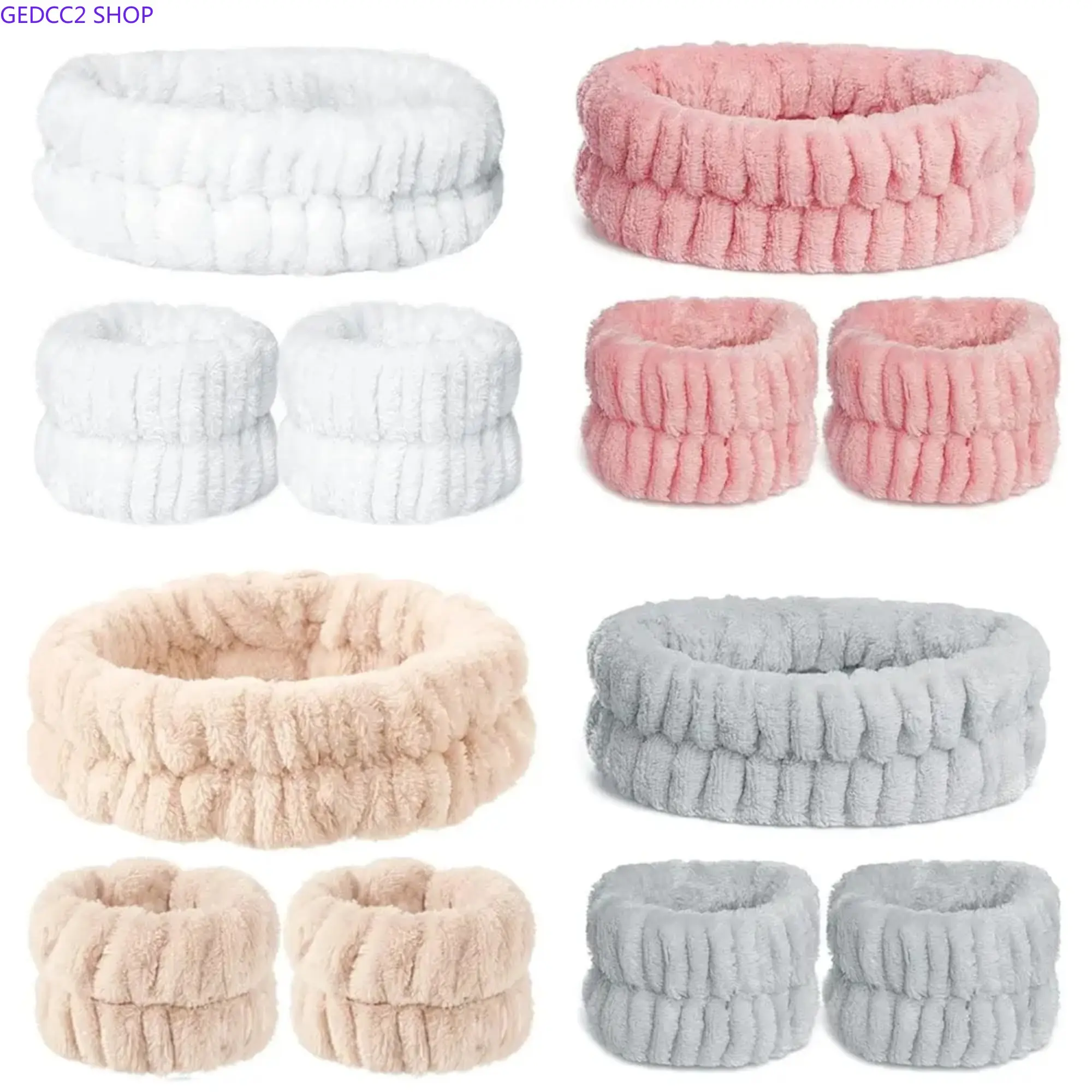 Curvyfaja Headband and Wrist Washband Set Women Makeup Headband Girls Washing Face Headband