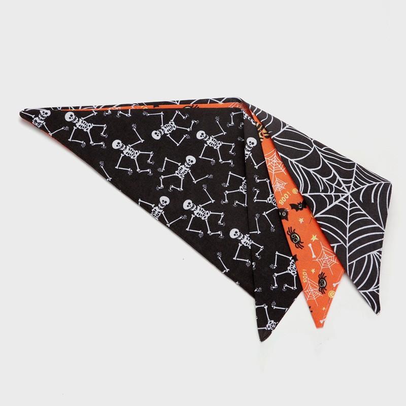 Spooky Cute Halloween Dog Bandana| Pumpkin & Spiderweb Pet Triangle Scarf| Washable Puppy & Cat Bib Accessories
