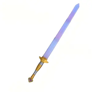 Foldable Long Sword, 3D Printed, Gradient Blue Glow, Guard, Gem Decor, 70cm, Ideal for Cosplay, Stage Performance, Collection