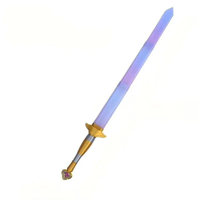 Foldable Long Sword, 3D Printed, Gradient Blue Glow, Guard, Gem Decor, 70cm, Ideal for Cosplay, Stage Performance, Collection