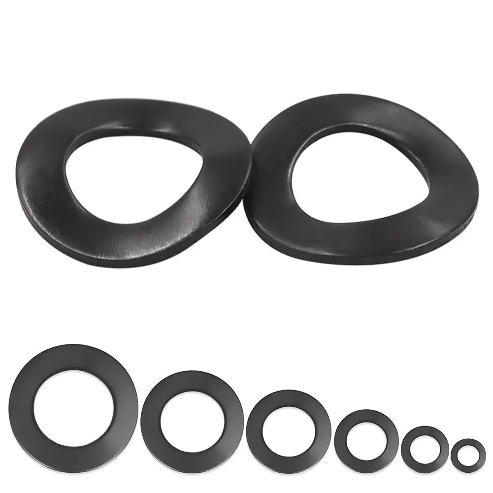 Curved Washer  Kit, 225 count Curved Spring Washer d3-d10, Black Ox. | 6 Size d3 d4 d5 d6 d8 d10 Metric Crankset Shaft Washer